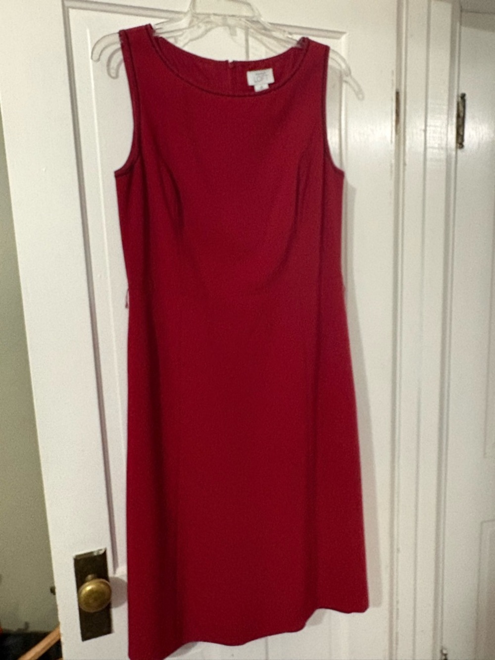 LOFT Red Sleeveless Midi Dress